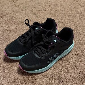 Avia Women's Black Running Shoes with Mint and Pink Accents